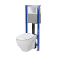 Zestaw podtynkowy SYSTEM 40 mechaniczny, miska SAVIO, deska, przycisk chrom S701-828 CERSANIT