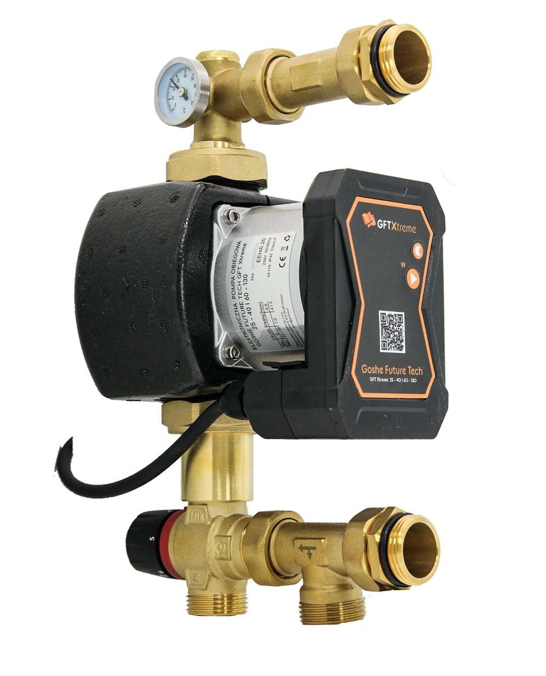 Moduł mieszający z pompą XTREME GOSHE 25/40/60/130, zawór mieszjący  GOSHE kv 2,5, rozstaw 235mm