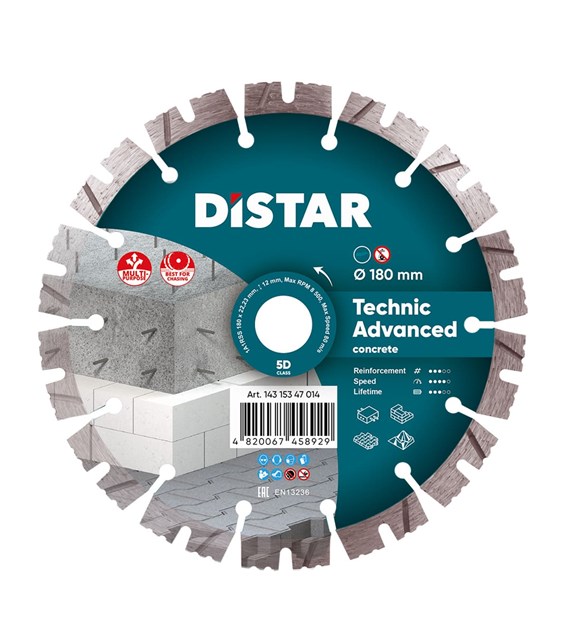 Tarcza diamentowa 180x2,6/1,8x22,23-14mm DISTAR