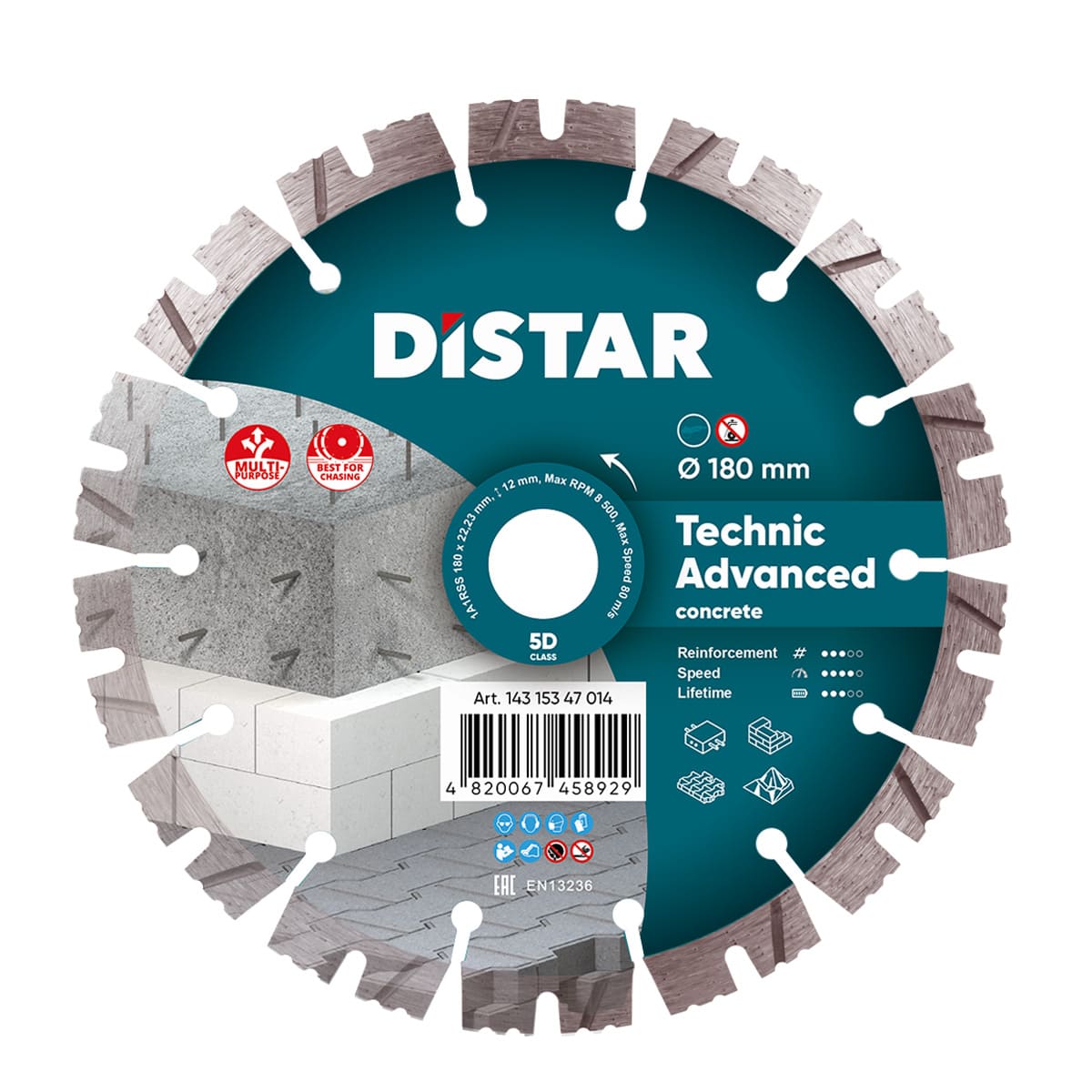 Tarcza diamentowa 180x2,6/1,8x22,23-14mm DISTAR
