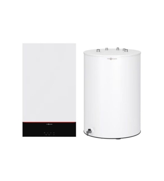 Zestaw B1HG VITODENS 100-W 1-fun.19kW + zasobnik Vitocell 100-W CUGA 100L + dokumentacja techniczna + Armatura przyłączenia natynkowa VIESSMANN