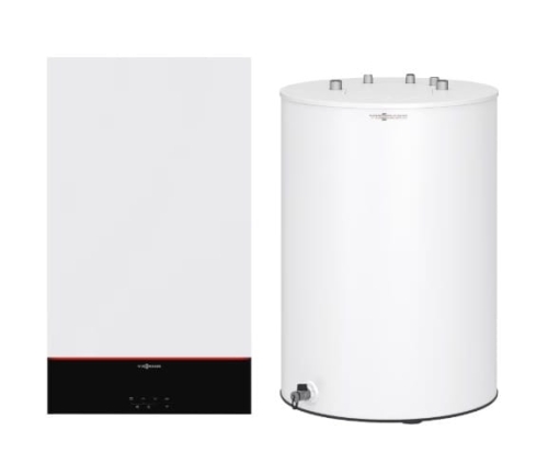 Zestaw B1HG VITODENS 100-W 1-fun.19kW + zasobnik Vitocell 100-W CUGA 100L + dokumentacja techniczna + Armatura przyłączenia natynkowa VIESSMANN