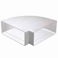 Kolano poziome 220x90 mm, 90 st., białe VENTS