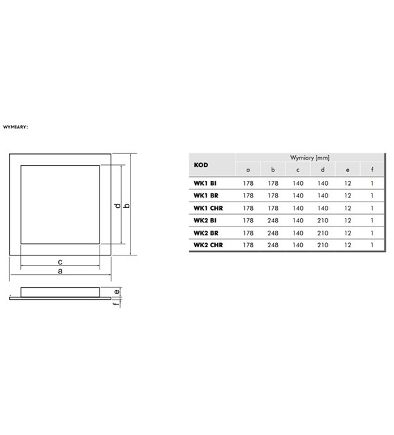 Wyczystka kominowa 140x210mm, biała VENTIKA