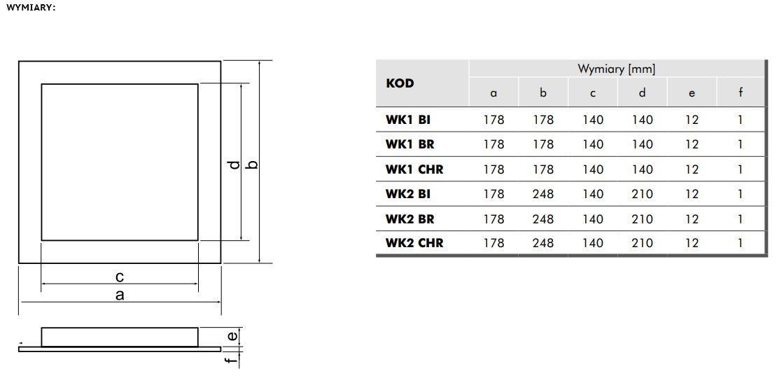 Wyczystka kominowa 140x210mm, biała VENTIKA