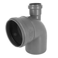 Kolano kanalizacyjne redukcyjne fi110x50<90 z góry odejście w kolorze szarym