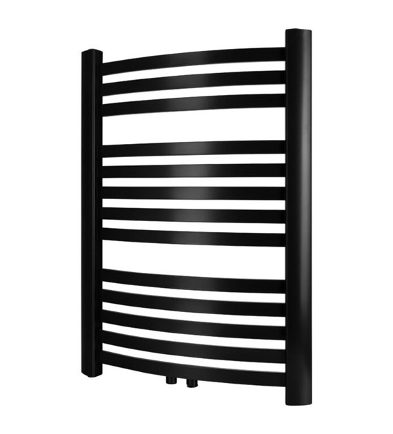Grzejnik łazienkowy GR3V, wymiary 570x1000, 17-żeberek, MOC-484W, Z.DOLNE V Centryczne, kolor CZARNY DIAMOND