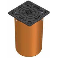 Właz żeliwny teleskopowy kwadratowy 325x325, KL.B125 (12.5T), przykręcany, z rurą d315 L=500, bez manszety, do studni 315, malowany W0600-1210-0101-000