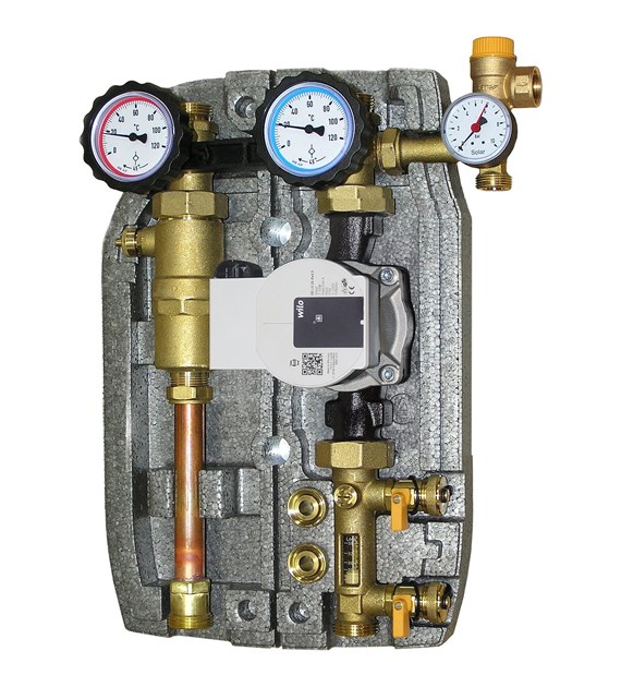 Grupa pompowa dwudrogowa 2-12l/min z pompą GRUNDFOS UPM3.25-75 ( 303651SB-12 ) gwint 3/4  S2 SOLAR 3 KOSPEL