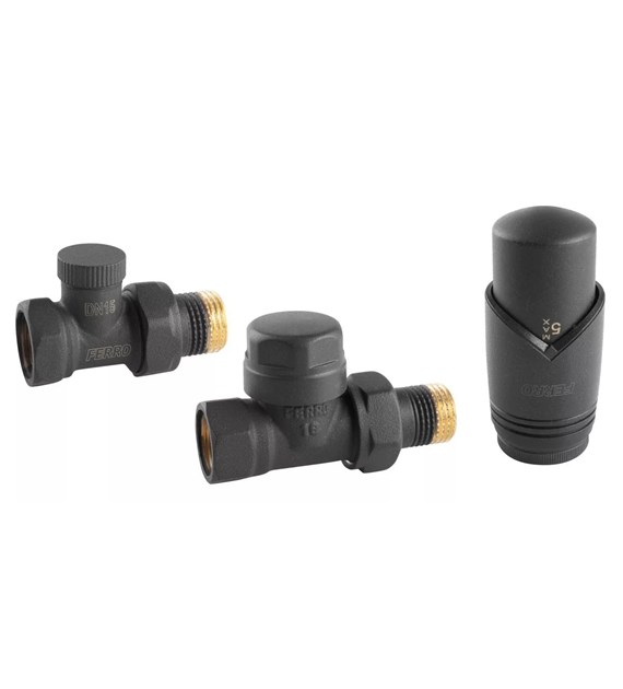 Dekoracyjny zestaw termostatyczny PROSTY, ANTRACYT ZTM30AT FERRO