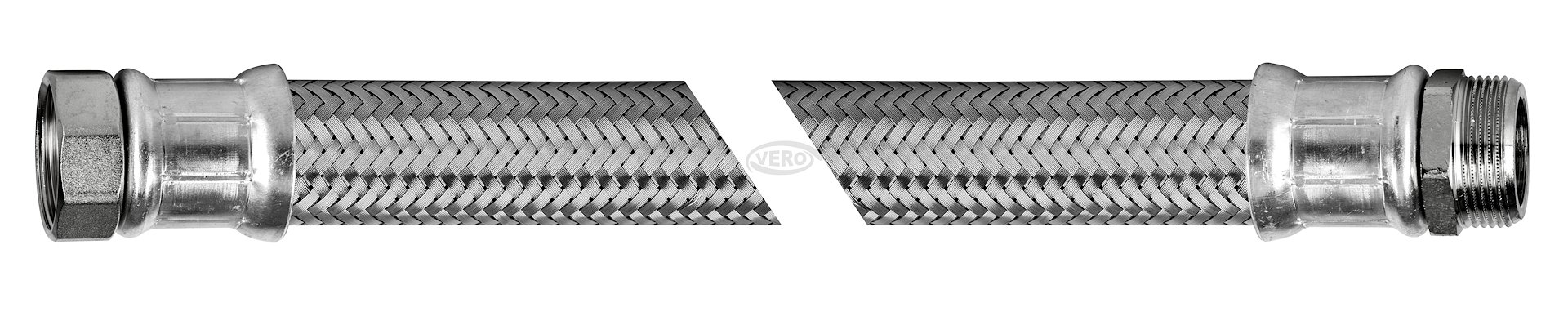 Wężyk elastyczny 1 1/2 x 1 1/2 MEGA BIG L150 W/Z w oplocie stalowym VERO