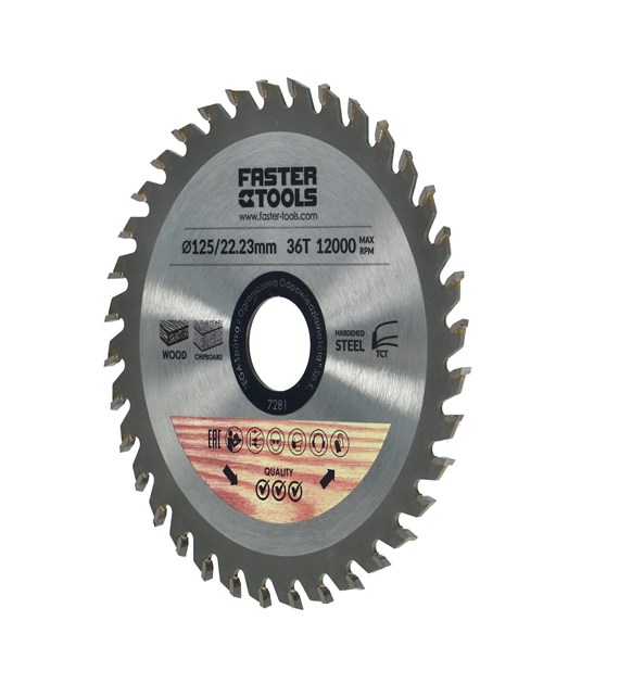 FASTER TOOLS Tarcza widiowa z uzębieniem YG6 125 x 22,2mm