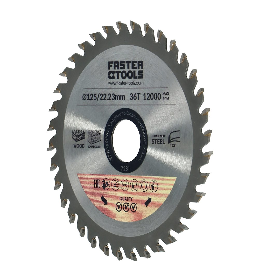 FASTER TOOLS Tarcza widiowa z uzębieniem YG6 125 x 22,2mm 40 zębów