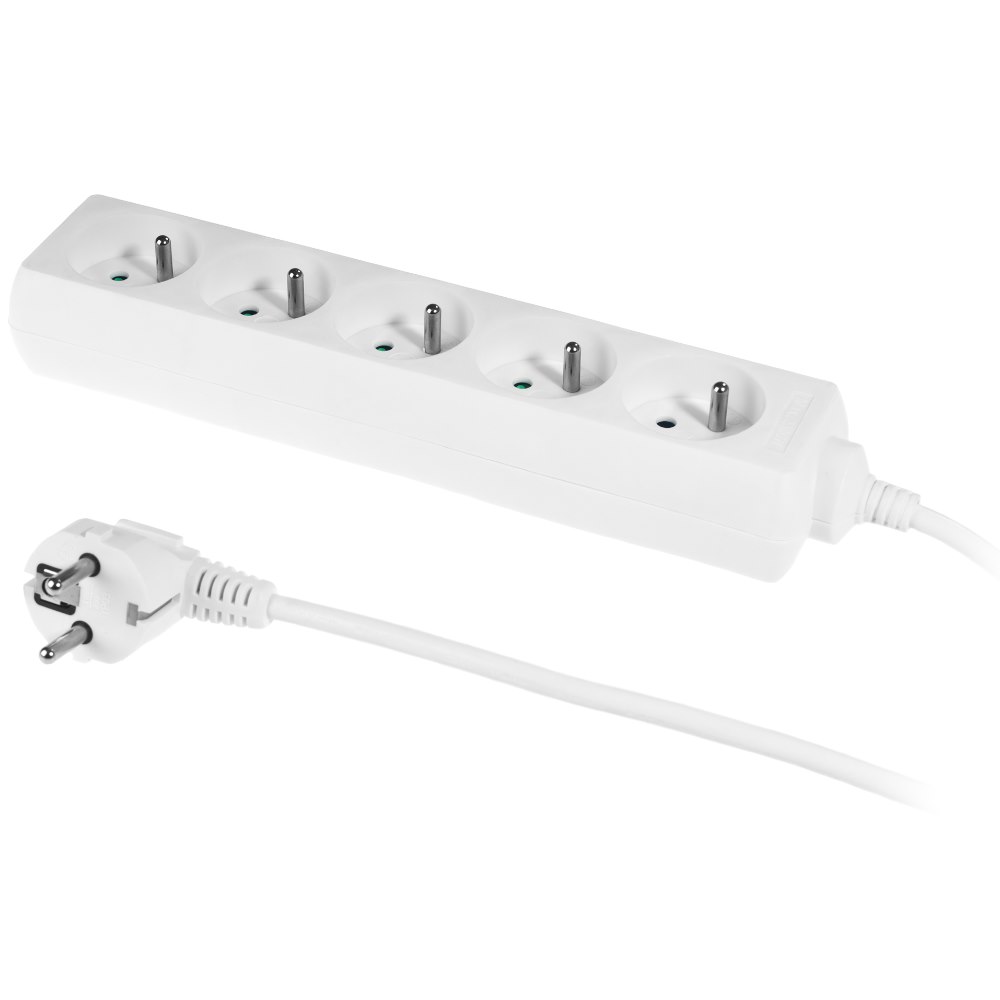 Przedłużacz 5 gniazd 3mb z uziemieniem biały  LAMEX