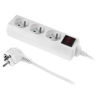Przedłużacz 3gniazda 1,5mb z uziemieniem biały z włącznikiem  LAMEX