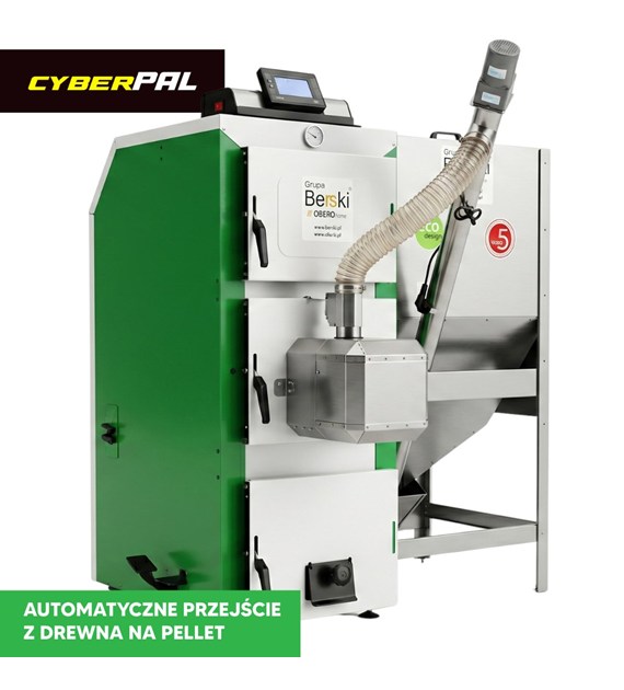 Kocioł wielopaliwowy pellet + drewno CYBERPAL HYBRID 18 kW Berski
