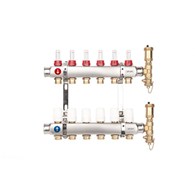 Rozdzielacz do podłogówki BASE INOX z rotametrami bez złączek euroconus K5 G1”-G3/4” 3 obwodów VALVEX - rozdzielacz w opakowaniu zastępczym , nosi ślady zarysowań