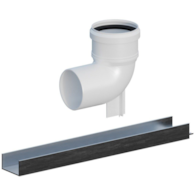 Kolano do systemów kominowych PP 87° DN80mm na podporze, z uszczelką [EPDM] 47080S RICOM