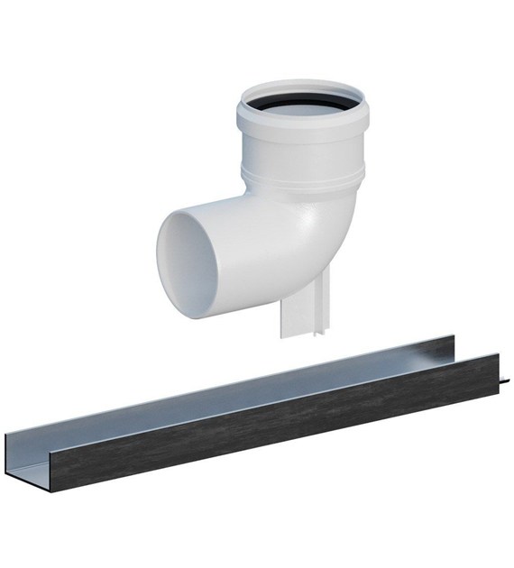 Kolano do systemów kominowych PP 87° DN80mm na podporze, z uszczelką [EPDM] 47080S RICOM