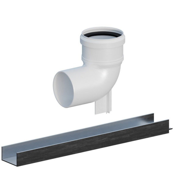 Kolano do systemów kominowych PP 87° DN80mm na podporze, z uszczelką [EPDM] 47080S RICOM