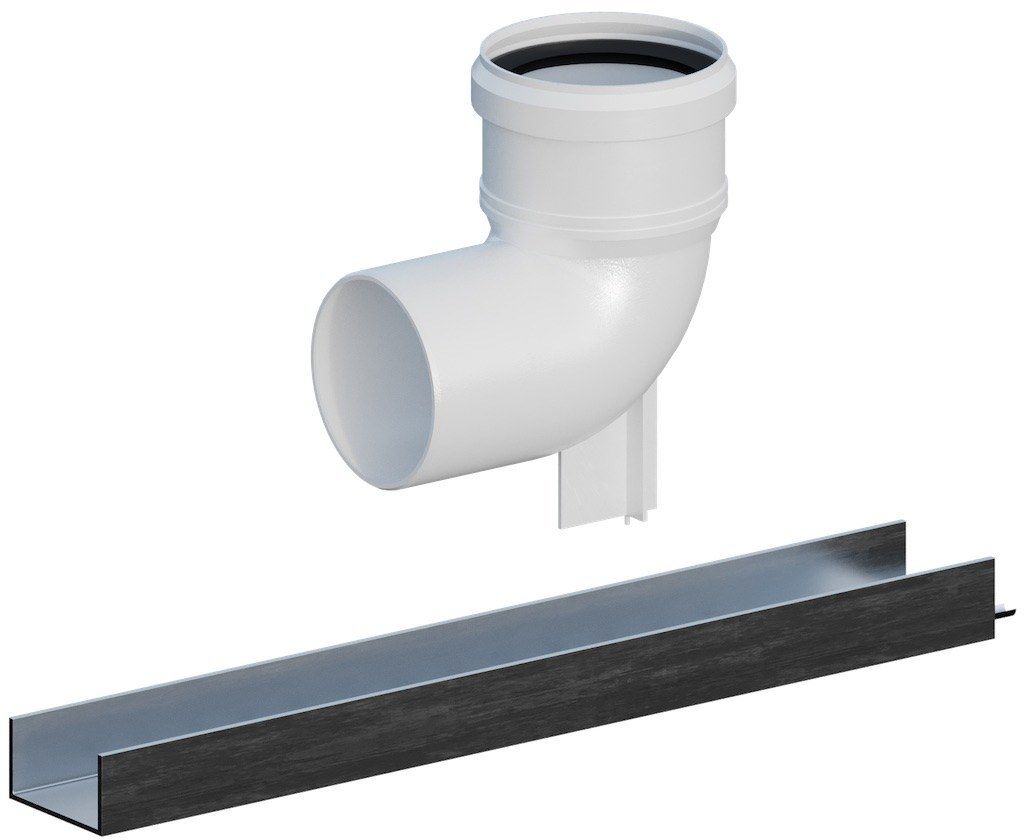 Kolano do systemów kominowych PP 87° DN80mm na podporze, z uszczelką [EPDM] 47080S RICOM