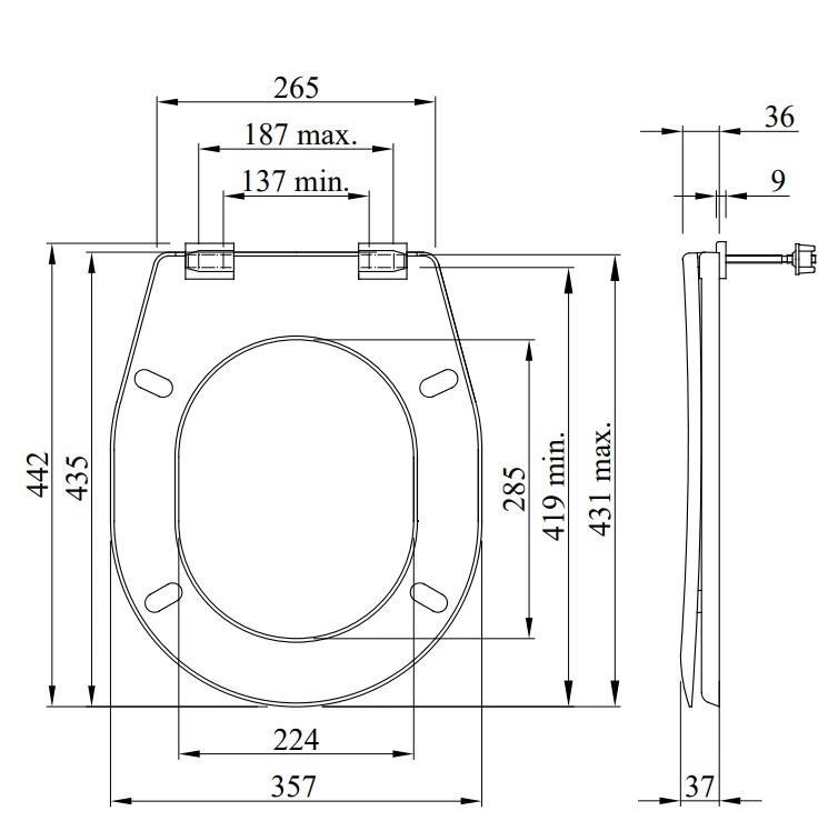 Deska sedes UNIWERSALNA antybakteryjna WC INTER-SANO