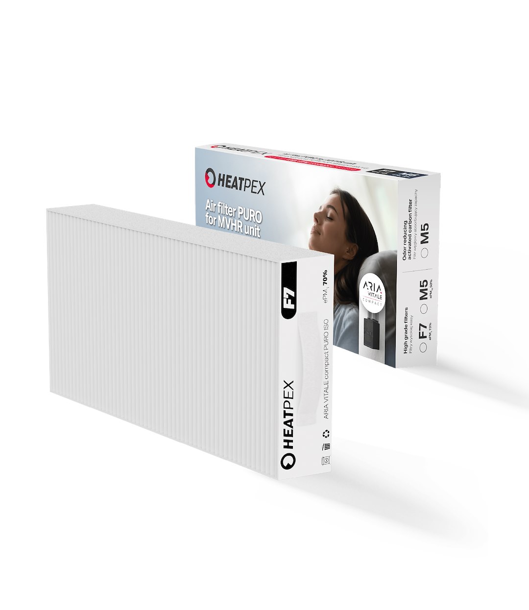 Filtr ARIA VITALE compact PURO ISO ePM1 70% (F7) HEATPEX