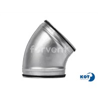 Łuk tłoczony, kolano DN160/45 ocynkowane z uszczelką FORVENT