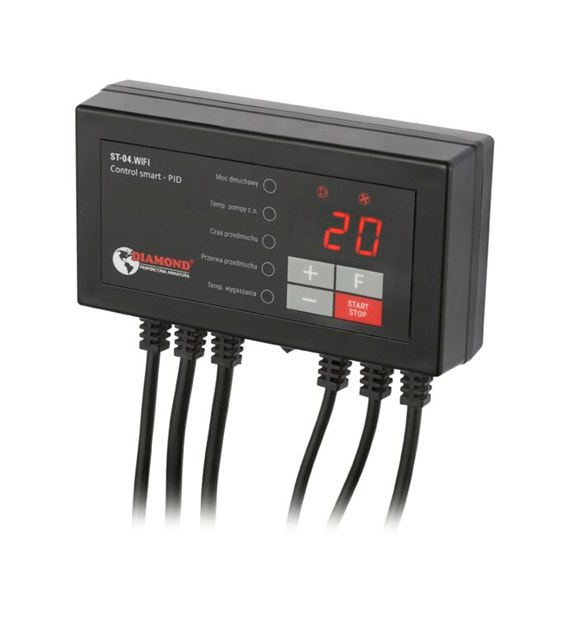 Sterownik do kotła zasypowego pompa co + nadmuch LED SMART PID  ( SP-35 ) ST-04 WIFI DIAMOND