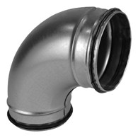 Łuk tłoczony ocynkowany, kolano DN125/90 z uszczelką LINDAB