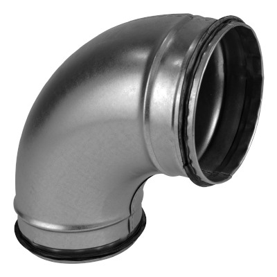 Łuk tłoczony ocynkowany, kolano DN125/90 z uszczelką LINDAB