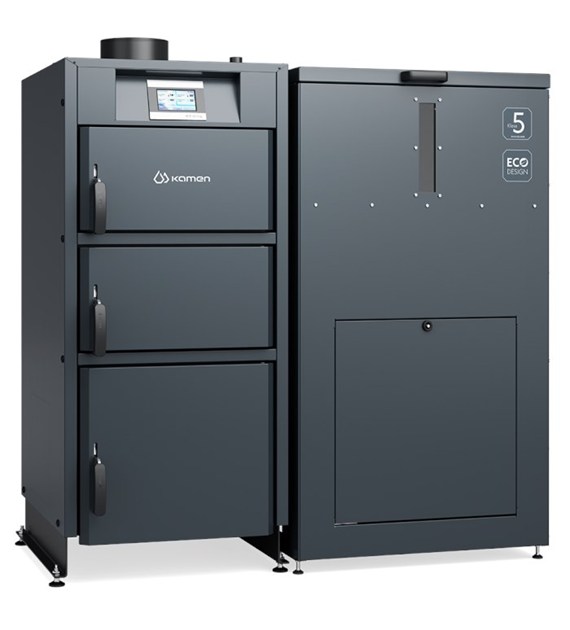 Kocioł pelletowy KOMPAKT LUX 12 kW KT komin tył, palnik samoczyszczący klasa 5 ECODESIGN LEWY KAMEN
