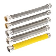 GAZFLEX / FLEX – GAZKIT – zestaw 5 „węży” przyłączeniowych 1/2” 20-40cm GW/GZ – 2szt woda, 3/4” 20-40cm GW/GZ – 2szt woda, 3/4” 20-40cm GW/GZ – 1szt gaz AGAFLEX