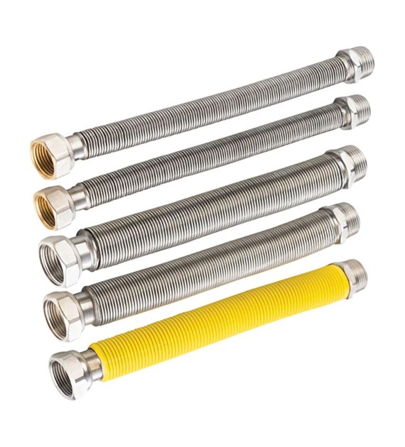 GAZFLEX / FLEX – GAZKIT – zestaw 5 „węży” przyłączeniowych 1/2” 20-40cm GW/GZ – 2szt woda, 3/4” 20-40cm GW/GZ – 2szt woda, 3/4” 20-40cm GW/GZ – 1szt gaz AGAFLEX