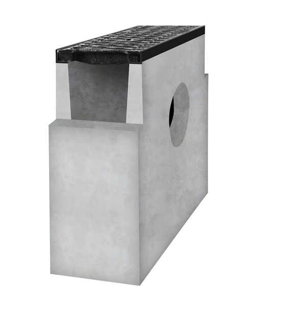 Studzienka betonowa TC kl.D400 H25 0,5m 150x500mm pokrywa żeliwna. do odwodnień liniowych o wysokości 25cm BIELBET