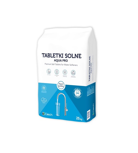 Sól do uzdatniania wody, tabletki solne AQUA PRO 25kg