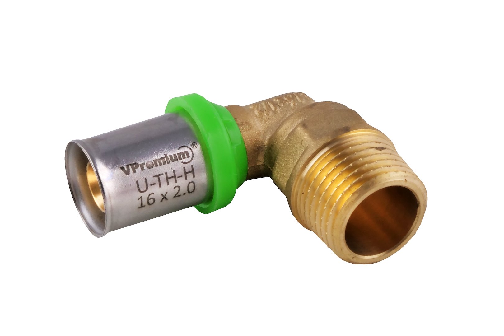 Kolanko 90st zaprasowywane GZ 16mm x 1/2  VESBO GREENLINE