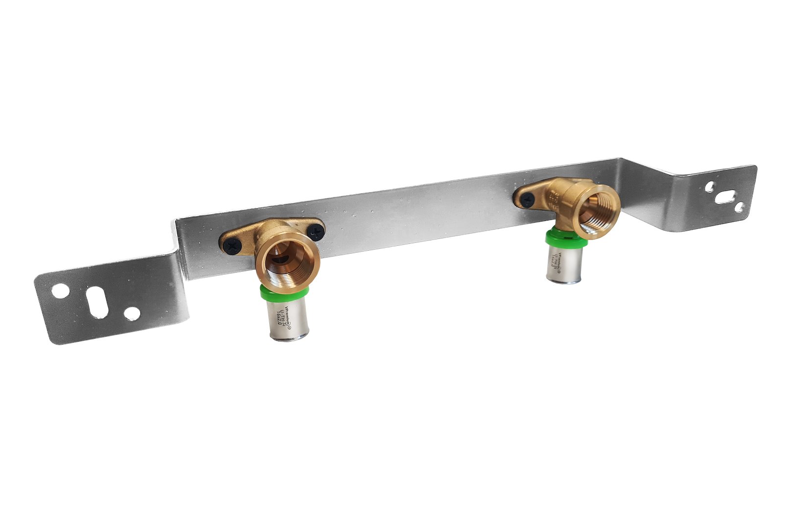 Płytka montażowa odsadzona 100mm z kolankami press GW 16mm x 1/2  VESBO GREENLINE