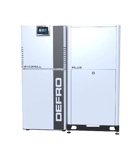Kocioł, piec z podajnikiem pelletowy, pellet, pelet EVOPELL PLUS 15 kW podajnik z LEWEJ strony DEFRO
