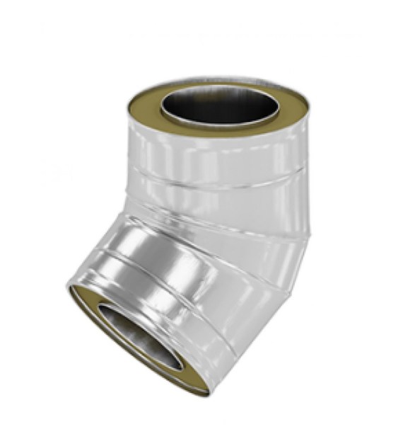 Kolano stalowe izolowane 45o, DN100mm, DW316L z uszczelką RICOM