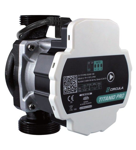 Pompa elektroniczna C.O. 25/60 130MM TITANIO PRO SOLAR ARKA