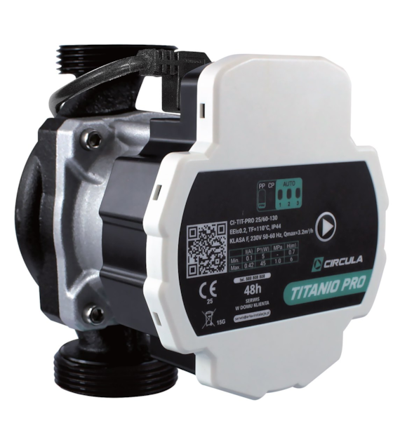 Pompa elektroniczna C.O. 25/60 130MM TITANIO PRO SOLAR ARKA