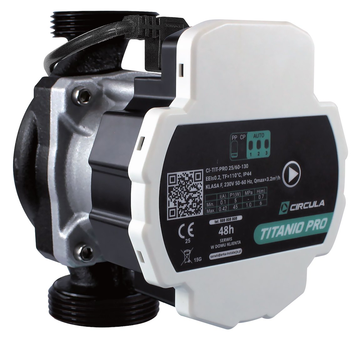 Pompa elektroniczna C.O. 25/60 130MM TITANIO PRO SOLAR ARKA