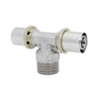 Trójnik zaprasowywany redukcyjny z gwintem zewnętrznym PEX 25x3/4x25 DURO SYSTEM ARKA