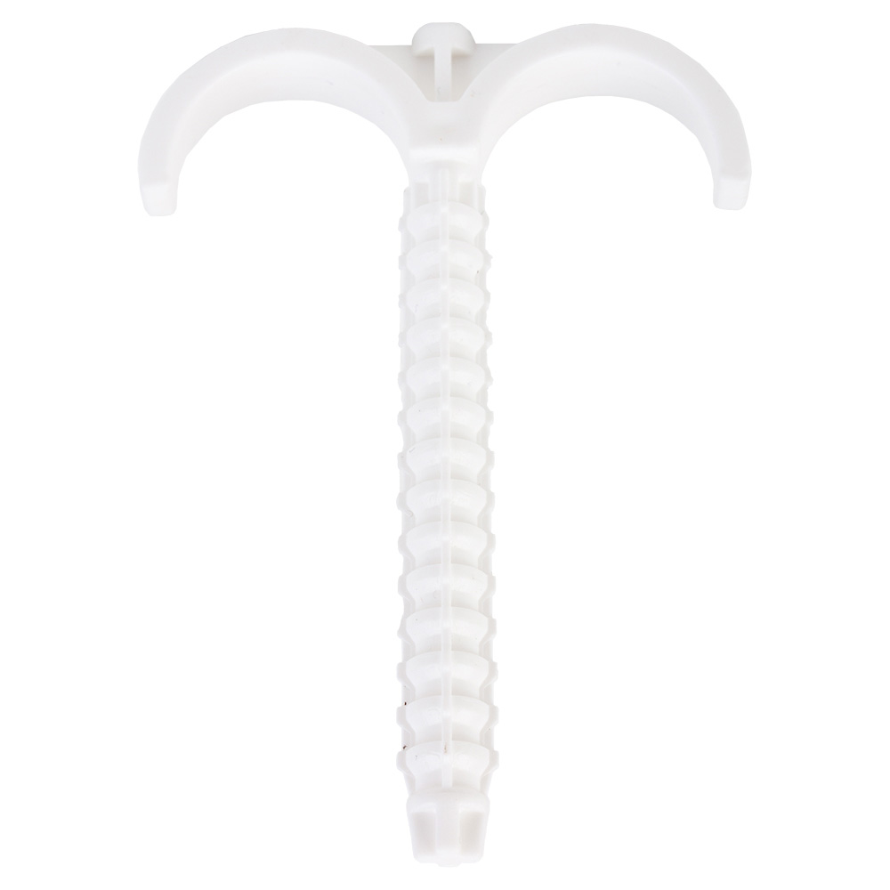 Klips do podłogi, hak podłogowy podwójny 10x102 DŁUGI (100 sztuk opakowanie) BIAŁE ALPHAHEAT