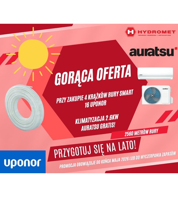Rura SMART UPONOR 16 ( zwój 640m ) ZESTAW 2560 m UPONOR +  klimatyzacja AURATSU 2.6 kW