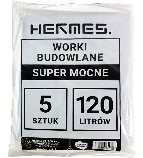 Worki budowlane 120L (5szt.) super mocne HERMES