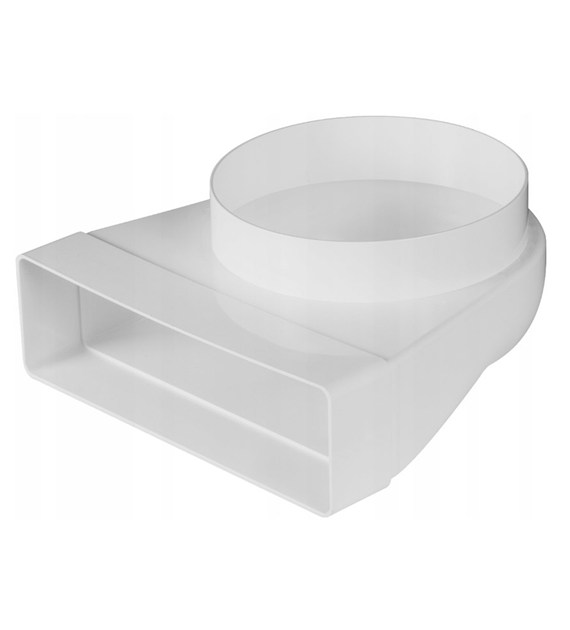 Kolano łącznikowe 220x90/fi 150 mm, 90st., białe VENTIKA