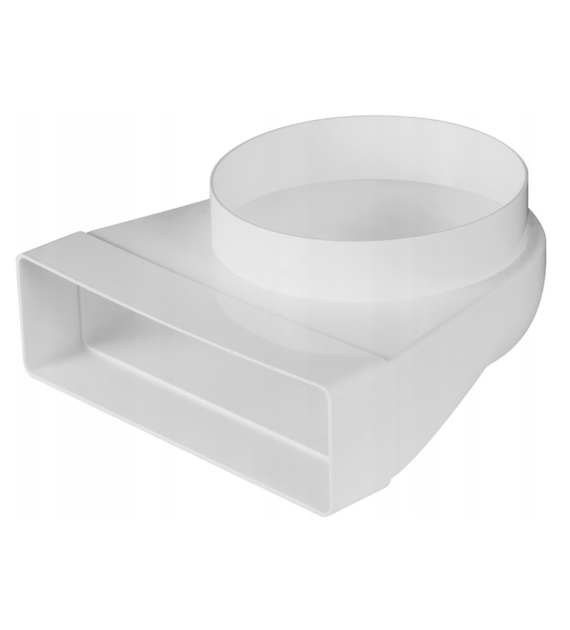 Kolano łącznikowe 220x90/fi 150 mm, 90st., białe VENTIKA