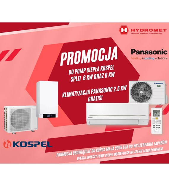 ZESTAW Pompa ciepła KOSPEL 8 kW + klimatyzacja PANASONIC 2.5 kW GRATIS
